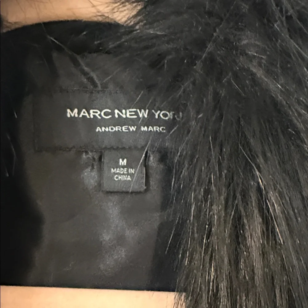 Marc New York Black Faux Fur Vest - Picture 3 of 4